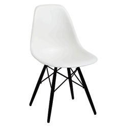 Vitra Eames DSW 43cm Side Chair White / Black Maple